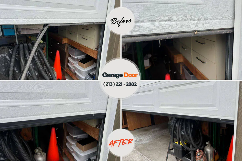 Before and after: garage door repair Morristown, IN